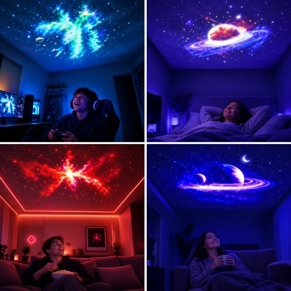 Nuevo proyector Relajante galaxia, planetas, estrellas.